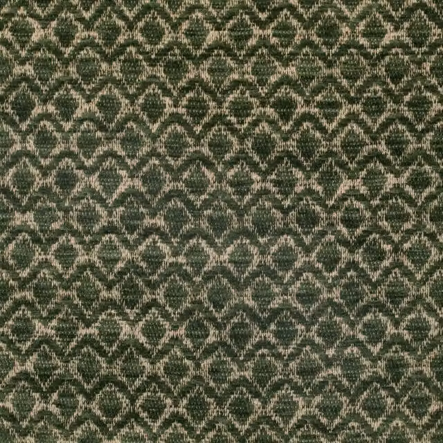 HOUSE Llewelyn-Bowen Divina Graphic Chenille Fabric in Forest Green and Gold