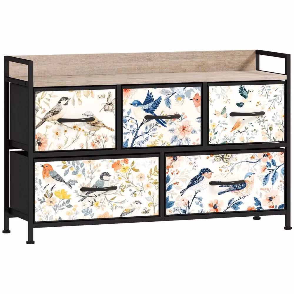 Wyld Haus Tonona 5 Drawer White Fabric Chest – 2