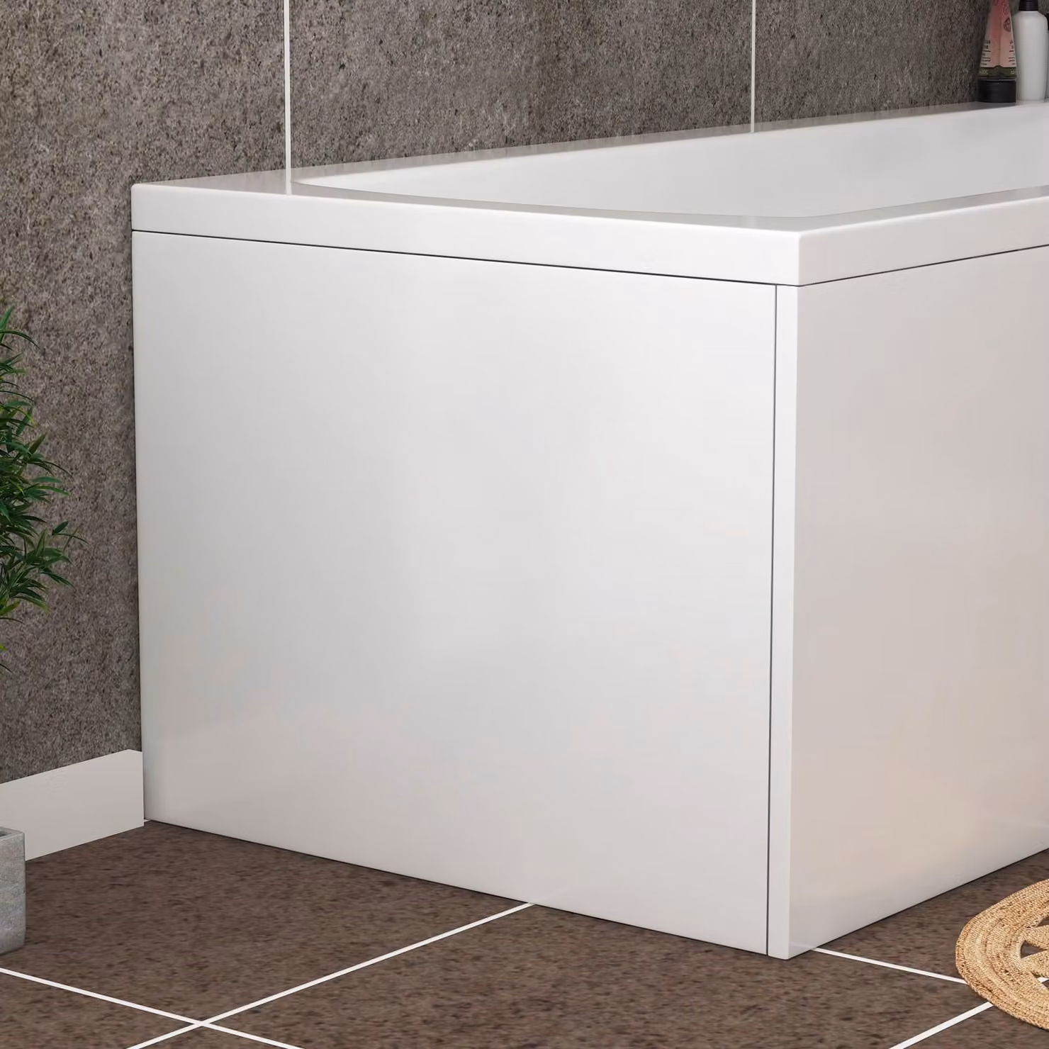 Royal Bathrooms Turin 700mm Gloss White L Shaped MDF Bath End Panel