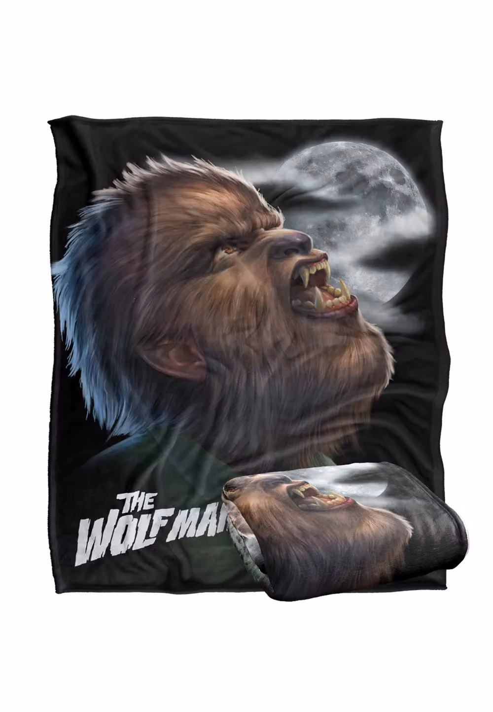 Universal Monsters Werewolf Head Silky Touch Super Soft White Throw Blanket – 2
