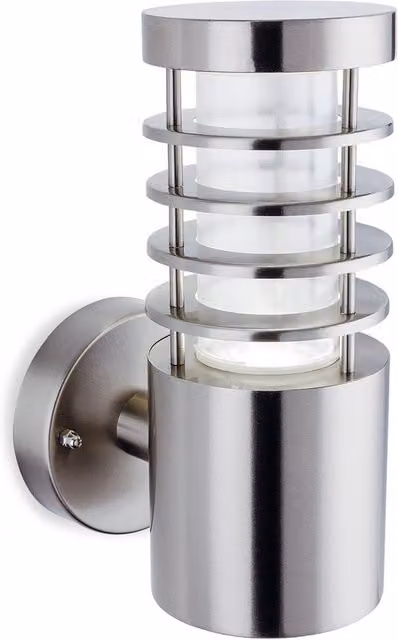 Firstlight Tamar Modern Stainless Steel Outdoor LED Wall Light, Up and Down Lighting, IP44, Silver/Grey