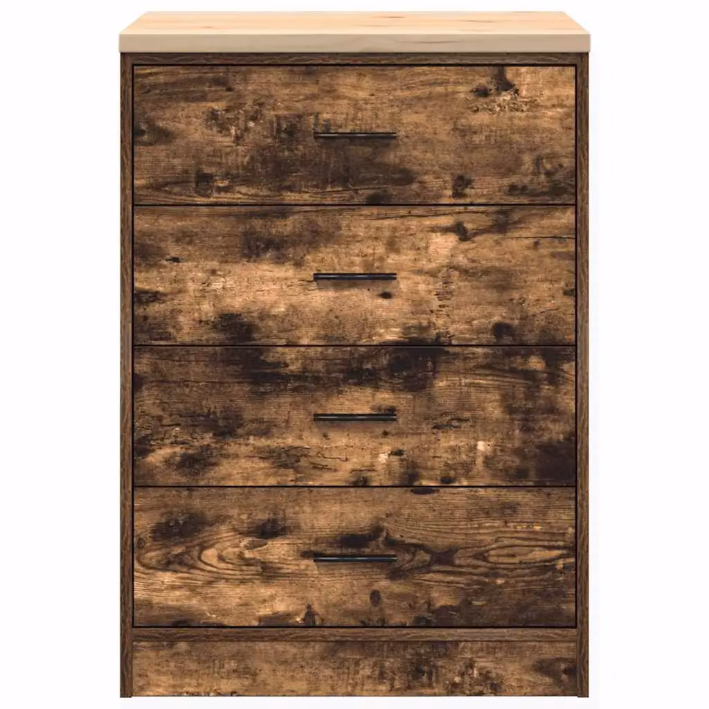 Berkfield Home Garage Storage Cabinet in Smoked Oak Brown, Solid Wood Pine, W/D/H: 60 x 51 x 85 cm – 4