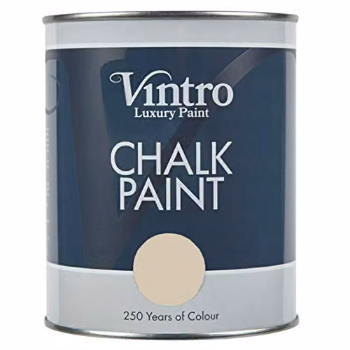 Vintro Water-Based Chalk Paint with Ultra Matt Finish, Pebble, 1 Litre