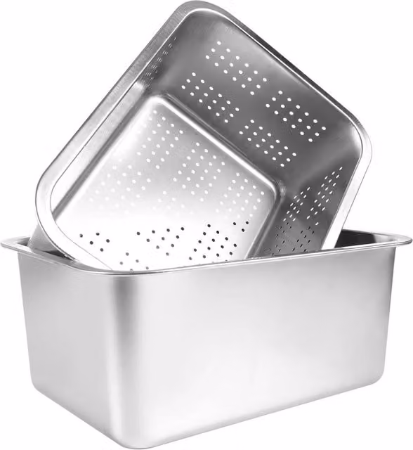Nordara M Stainless Steel Dish Tub, Washing Bowl and Colander Set in Silver