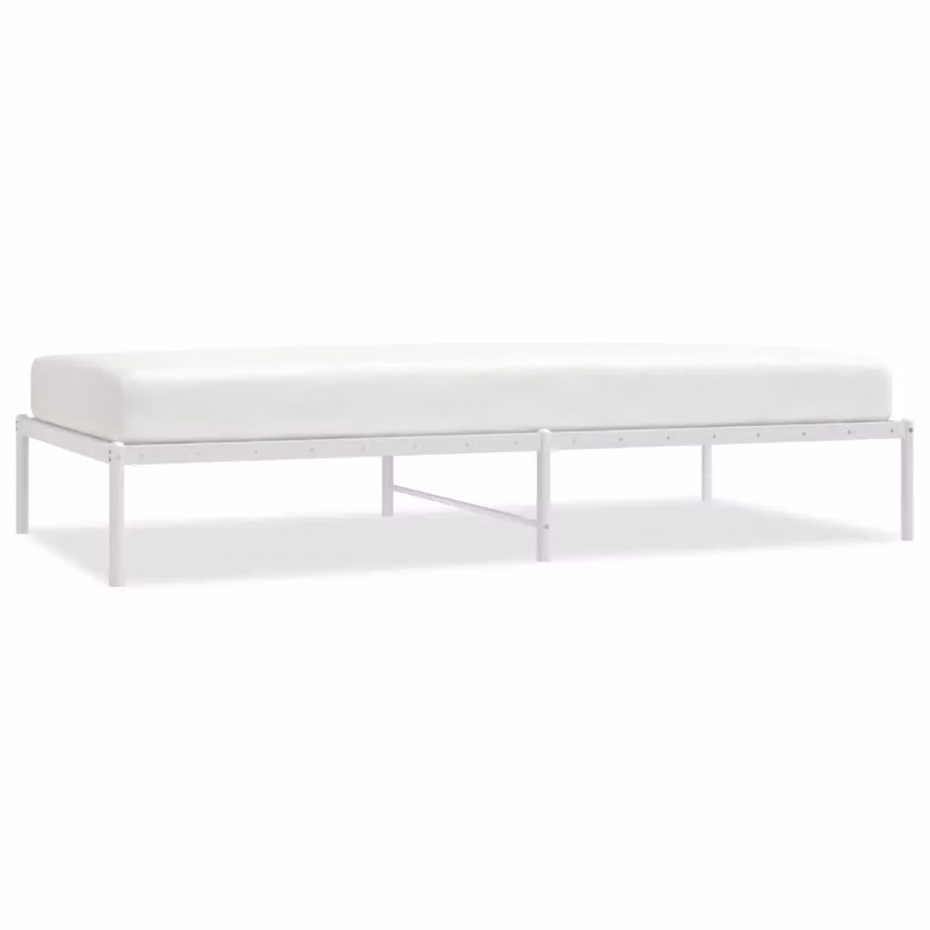 Berkfield Home Metal Bed Frame, White, W: 100 cm, D: 200 cm – 2