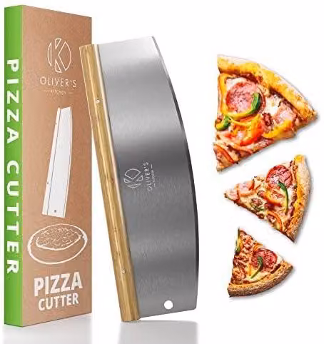 Oliver's Kitchen Pizza Rocker Cutter in Silver