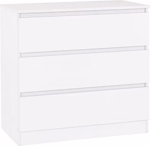 Seconique Malvern 3 Drawer Chest in White
