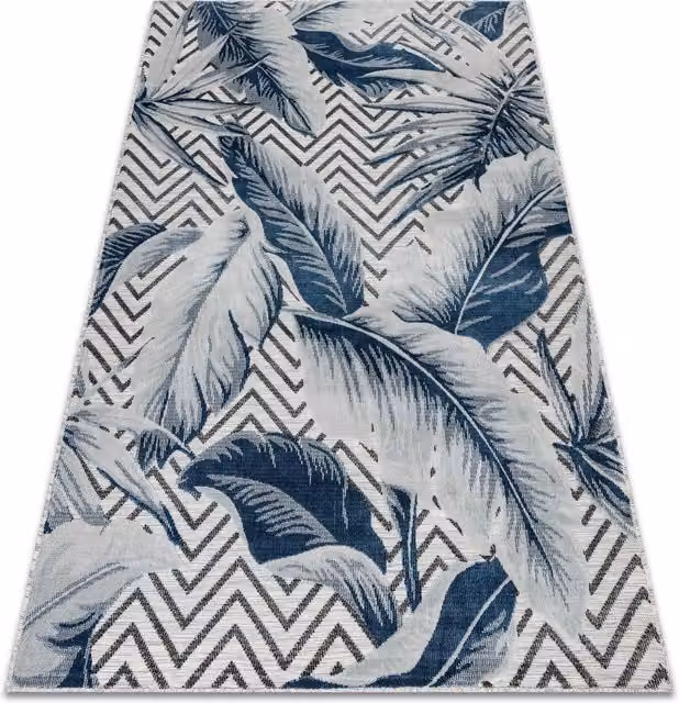 RugsX Botanic Floral Rug in Grey and Blue, W/D/H: 137 x 190 cm – 1