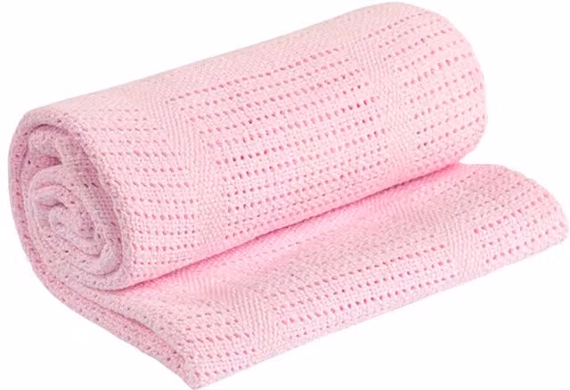 My Little World Cellular Baby Blanket in Baby Pink