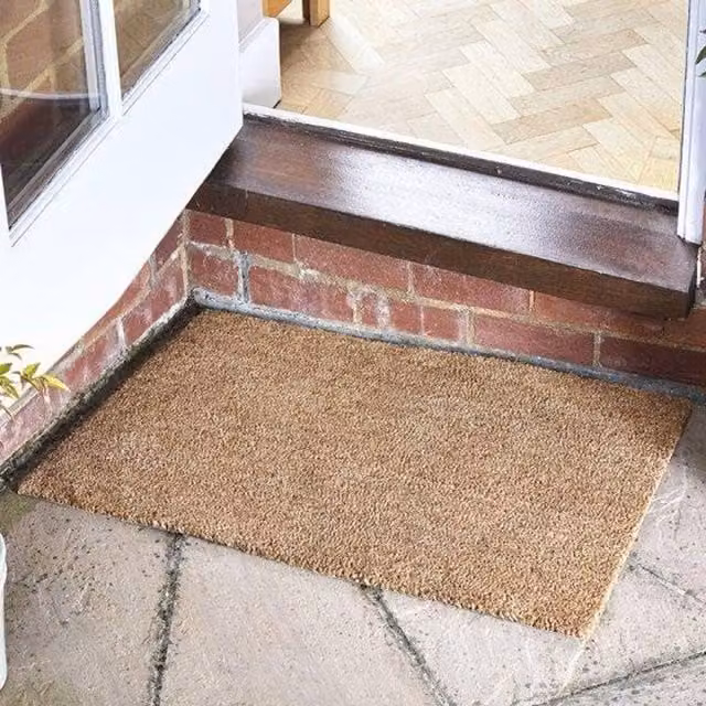 Marco Paul Heavy Duty Natural Coir Door Mat in Beige, W: 90 cm, D: 60 cm