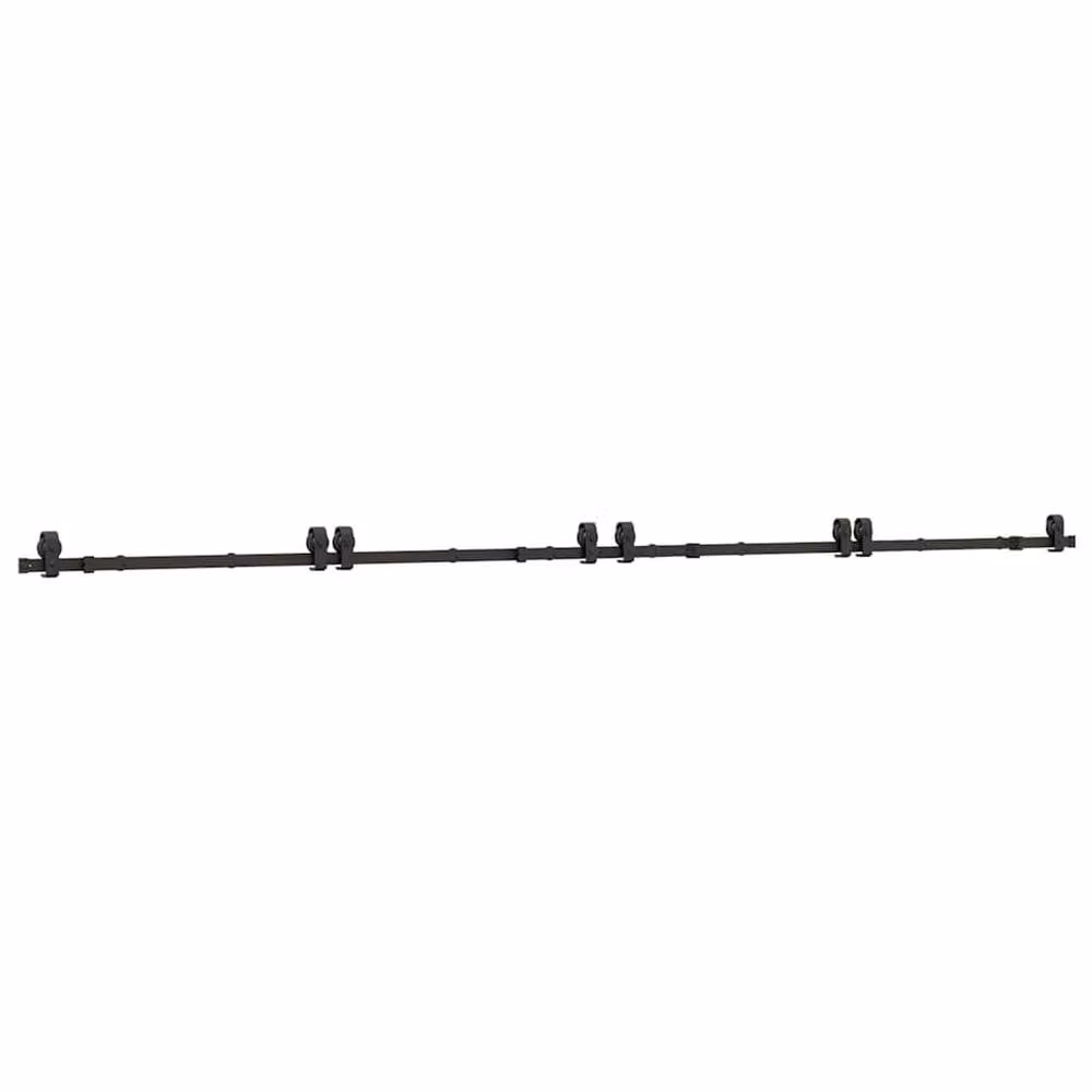 Berkfield Home Sliding Door Hardware Kit, Black Steel, 400 cm