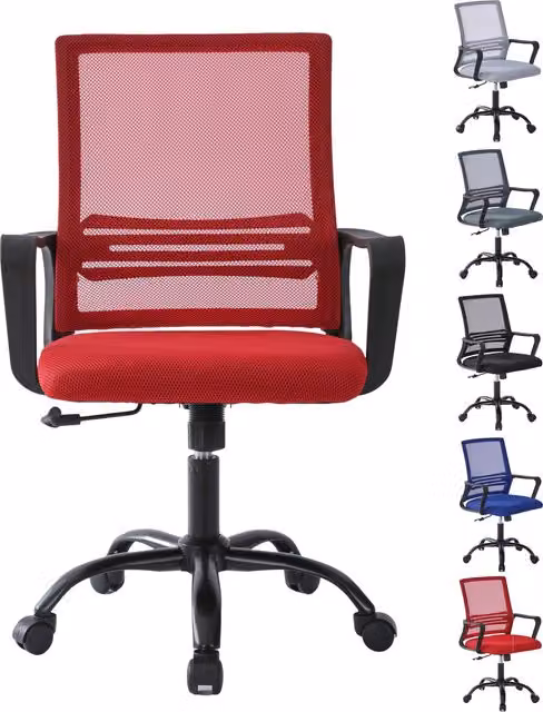 MCC Direct AeroFlex Ergonomic Mesh Back Office Chair in Red