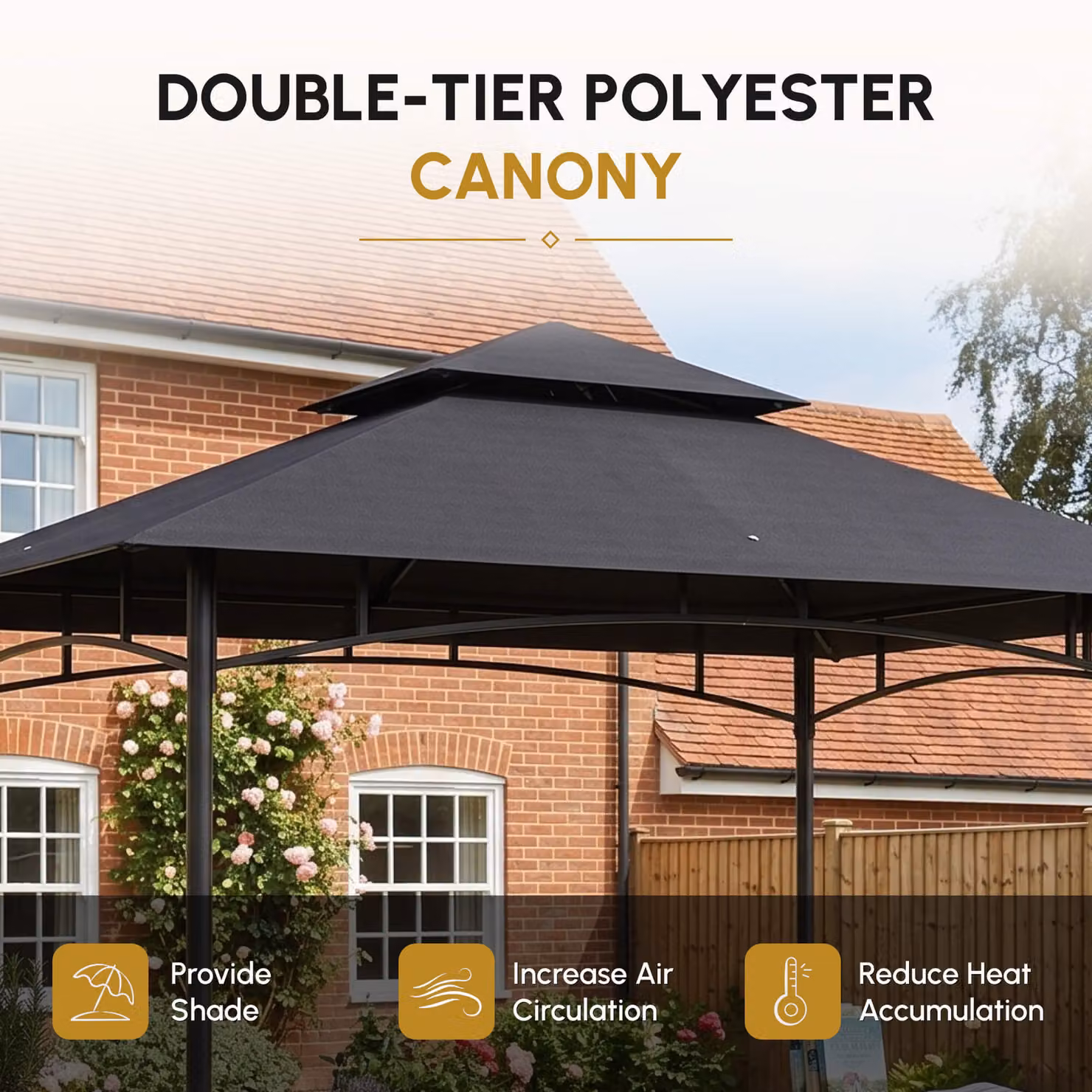 Outsunny BBQ Grill Gazebo with Shelving, Grey – 4