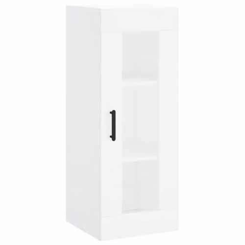 vidaXL Wall Mounted Cabinet with Glass Doors, White, W/D/H: 34.5 x 34 x 90 cm