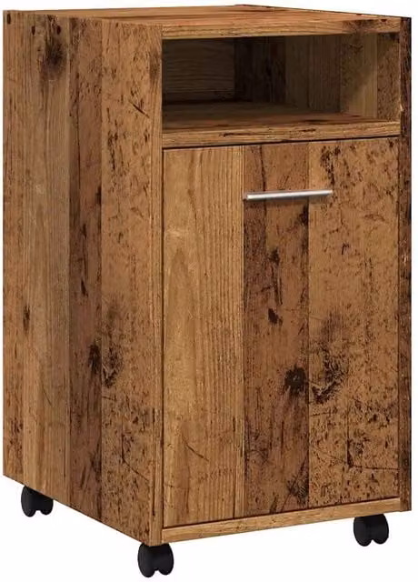 Berkfield Home Classic Cabinet with Wheels in Brown, W/D/H: 33 x 38 x 60 cm