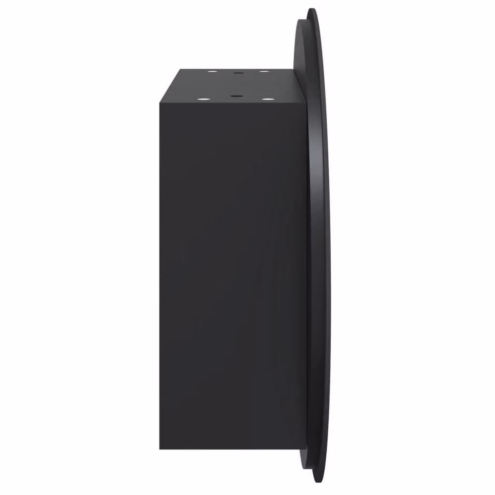 Berkfield Home Black Wall Mounted Bathroom Cabinet with Round LED Mirror W/D/H: 47 x 47 x 17.5 cm – 5