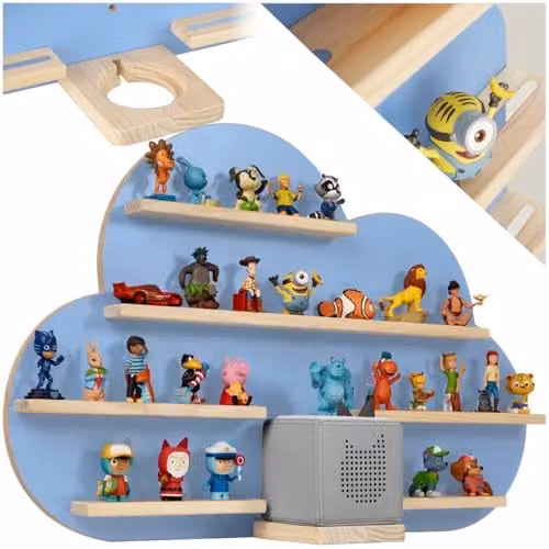 tectake Floating Wall Shelf for Childrens Bedroom and Playroom in Blue