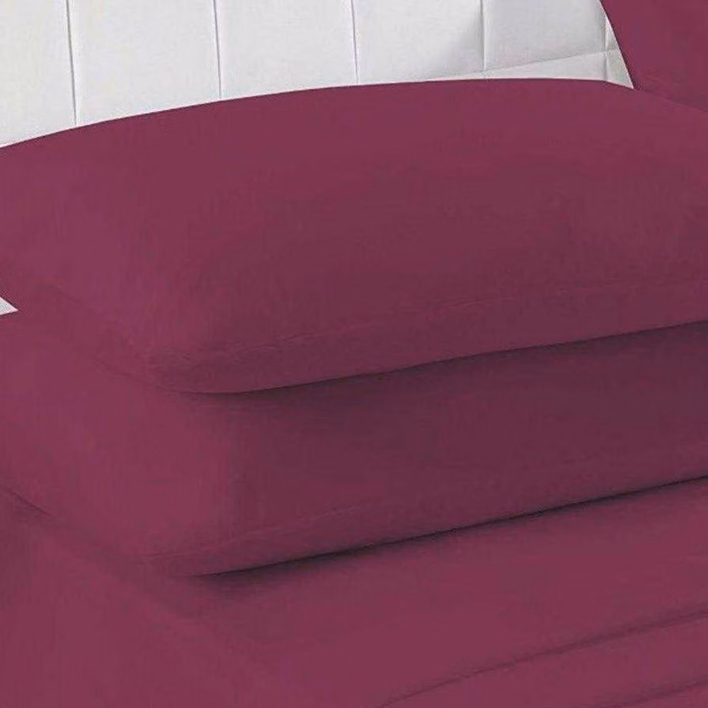 K Collection Wine Percale Cotton Fitted Sheet, W/D/H: 140 x 200 cm – 2