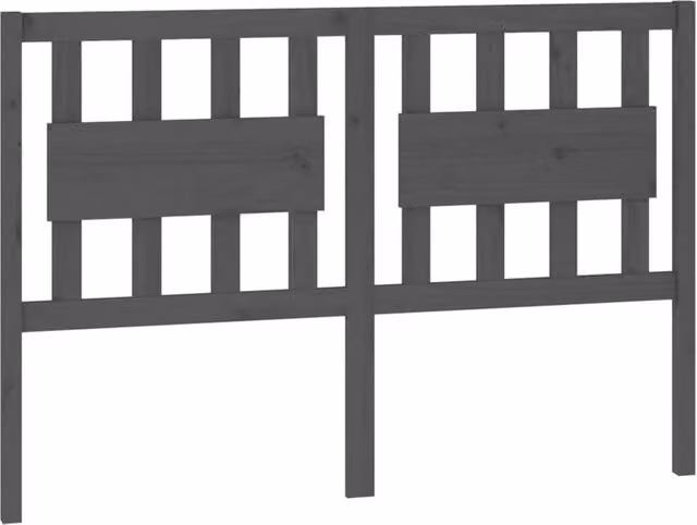 Berkfield Home Grey Rustic Solid Pine Wood Bed Headboard W: 125.5 cm, D: 4 cm, H: 100 cm – 1