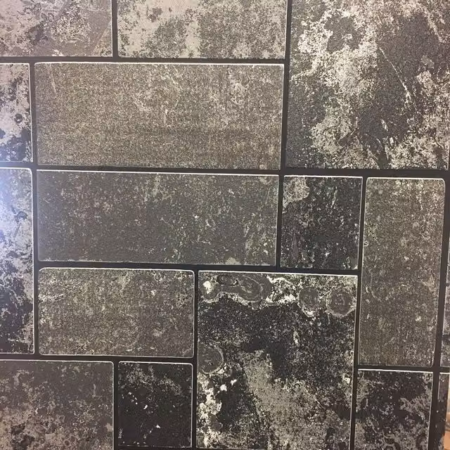 A.S. Création Grey and Black Abstract Geometric Brick Effect Embossed Stone Wallpaper