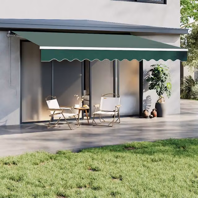 Breeins Green Retractable Outdoor Awning for Windows and Doors, 400 cm