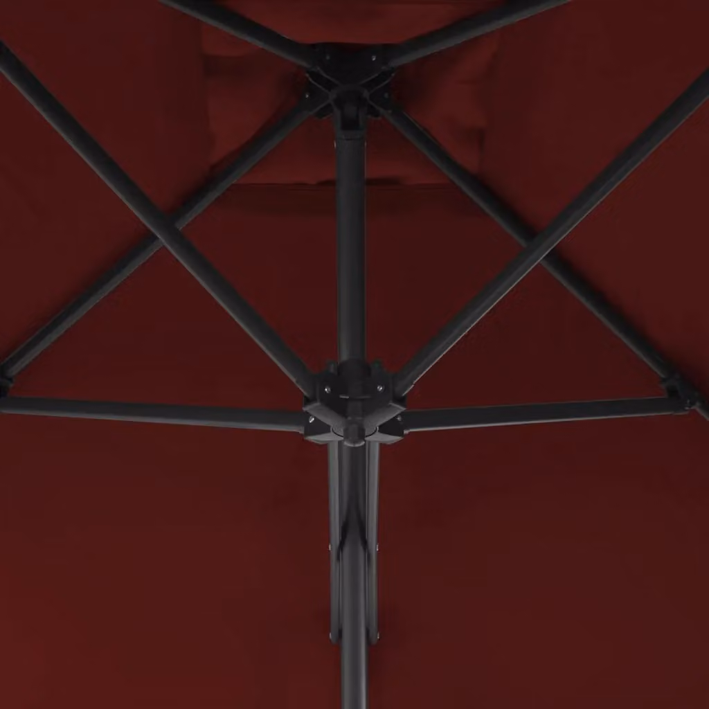 Berkfield Home Cantilever Outdoor Parasol with Steel Pole, Bordeaux Red, W: 300 cm, H: 230 cm – 3