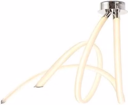 Netlighting Armonia Semi Flush Ceiling Light in Chrome and White with 60W LED, 4500lm, Warm White, W/D/H: 41 x 66 x 66 cm