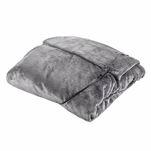 Tower C81149GRY Grey Flannel Fleece Heated Wearable Blanket with 4 Heat Settings, W: 183 cm, D: 155 cm – 1