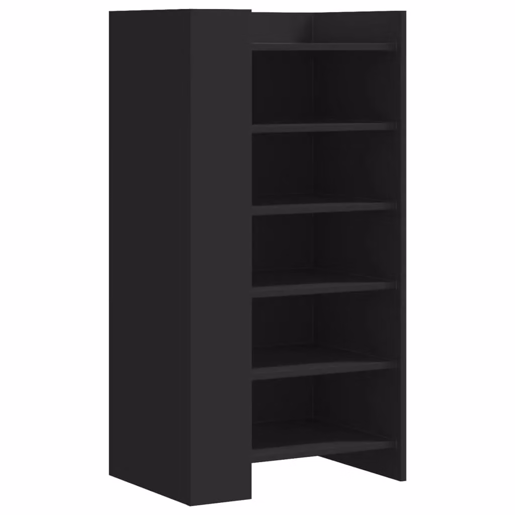 Berkfield Home Modern Black Shoe Cabinet with Internal Shelves, W/D/H: 52 x 37.5 x 100 cm – 2