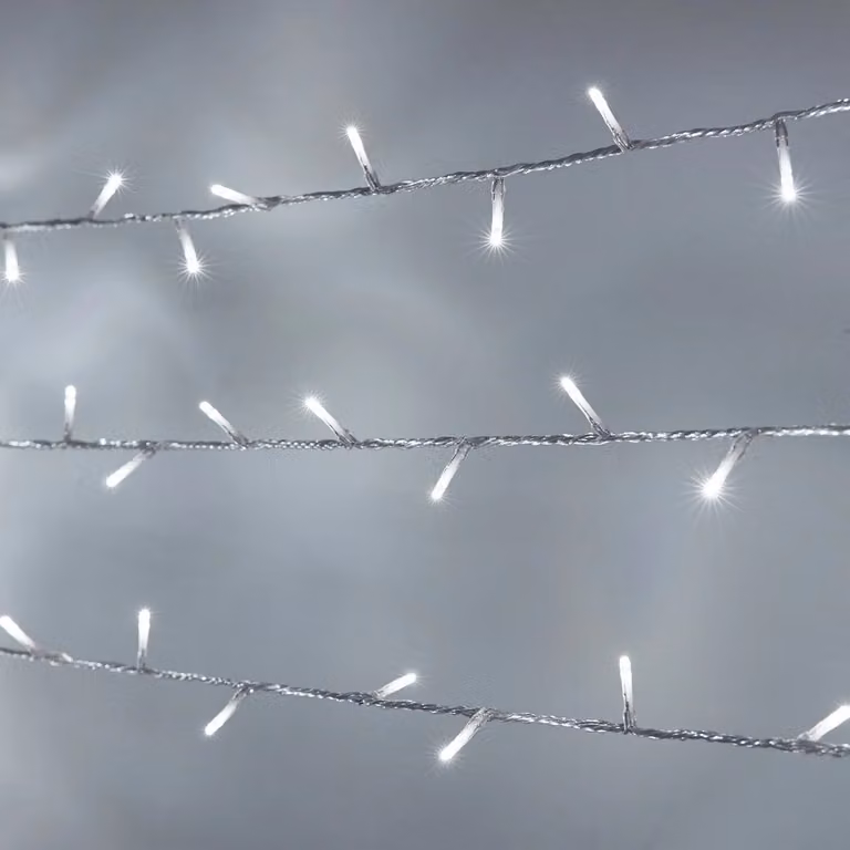 Lights4fun Essential Connect 200 White Connectable Fairy Lights with Timer and 20m Transparent Cable