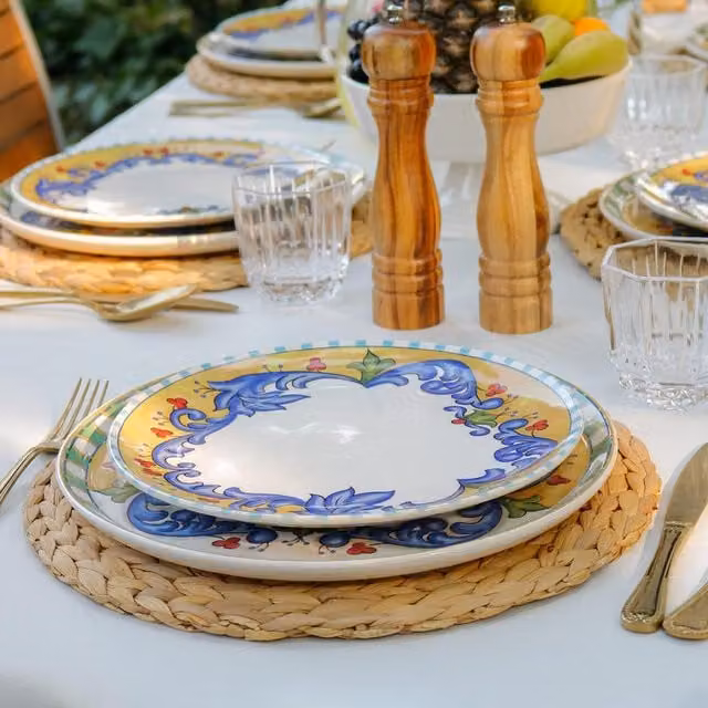 The Mia Limoncello Series Stoneware Dinner Plates, Set of 6, Multi-Coloured