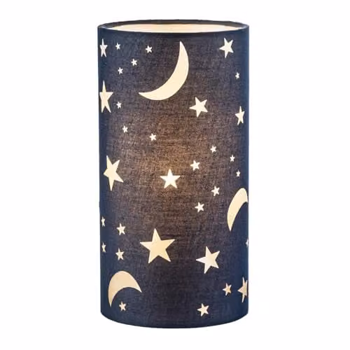 Happy Homewares Modern Blue Fabric Childrens Table Lamp, H 26 cm x W 12 cm x D 12 cm
