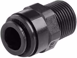 John Guest 12mm FI x 1/2" MI Plastic Adaptor, Black (PM011204E) – 1