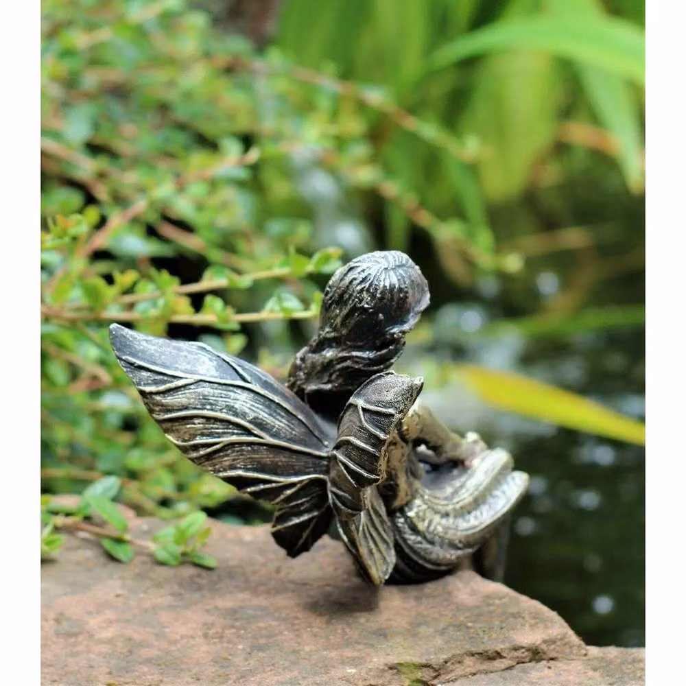SPETLEK Bronze Sitting Animal Garden Ornament in Silver Metal Tabletop Decor – 5