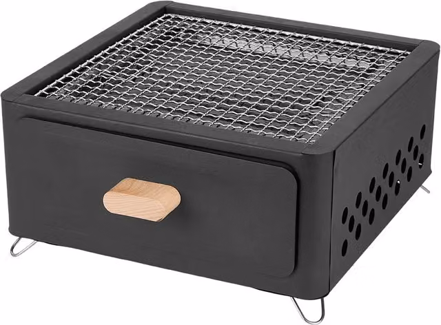 Livingandhome Portable Metal Tabletop Charcoal BBQ Grill and Tea Stove, Black