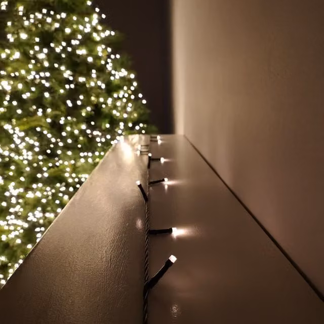 Samuel Alexander 20m Battery Operated Multi-Action Christmas String Lights with 200 Warm White LEDs in Beige
