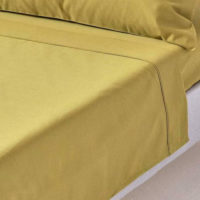 Homescapes 1000 Thread Count Egyptian Combed Cotton Flat Sheet in Mako Satin, Olive Green, W: 90 cm x L: 190 cm