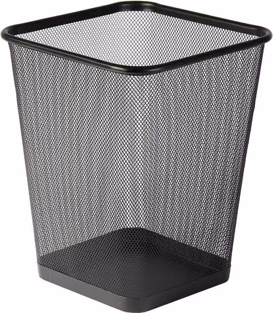 MANTRARAJ Black Square Metal Mesh Waste Paper Bin – 1