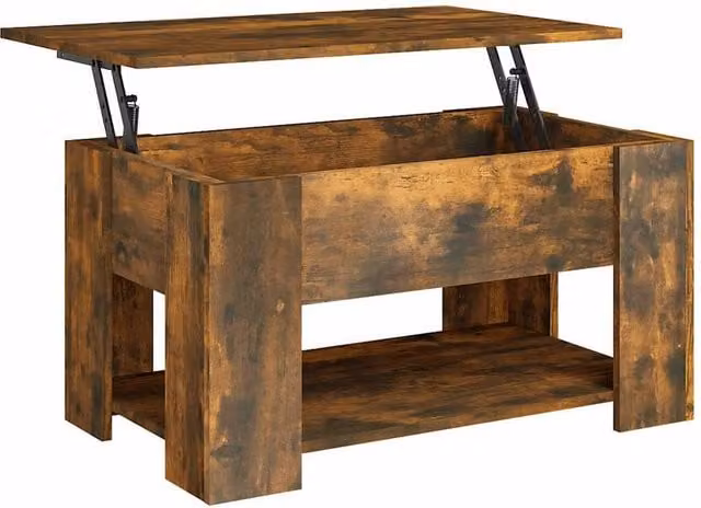 Berkfield Home Modern Smoked Oak Coffee Table in Brown, W/D/H: 79 x 49 x 41 cm