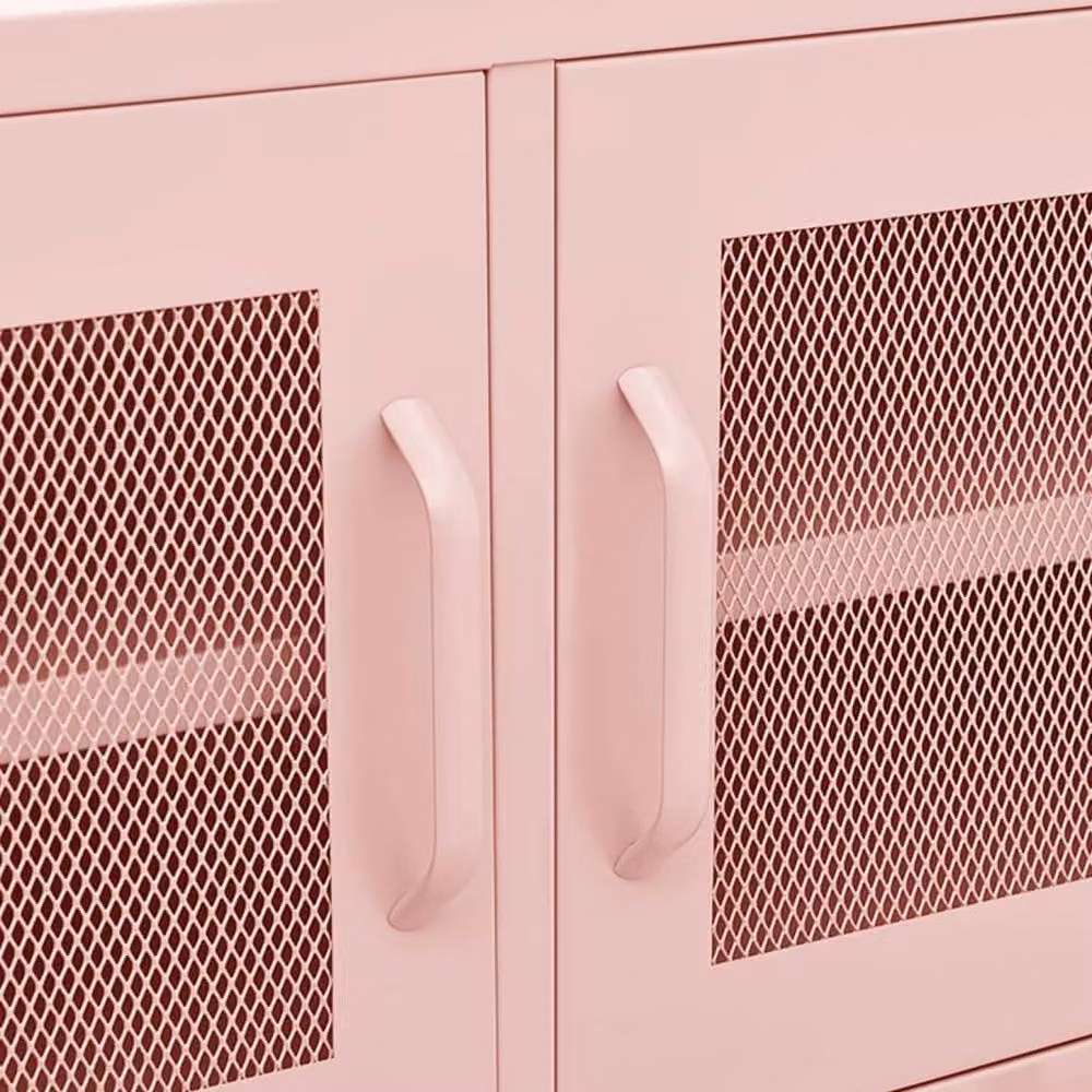 Berkfield Home Modern Pink Steel TV Cabinet W: 105 cm, D: 35 cm, H: 50 cm – 3