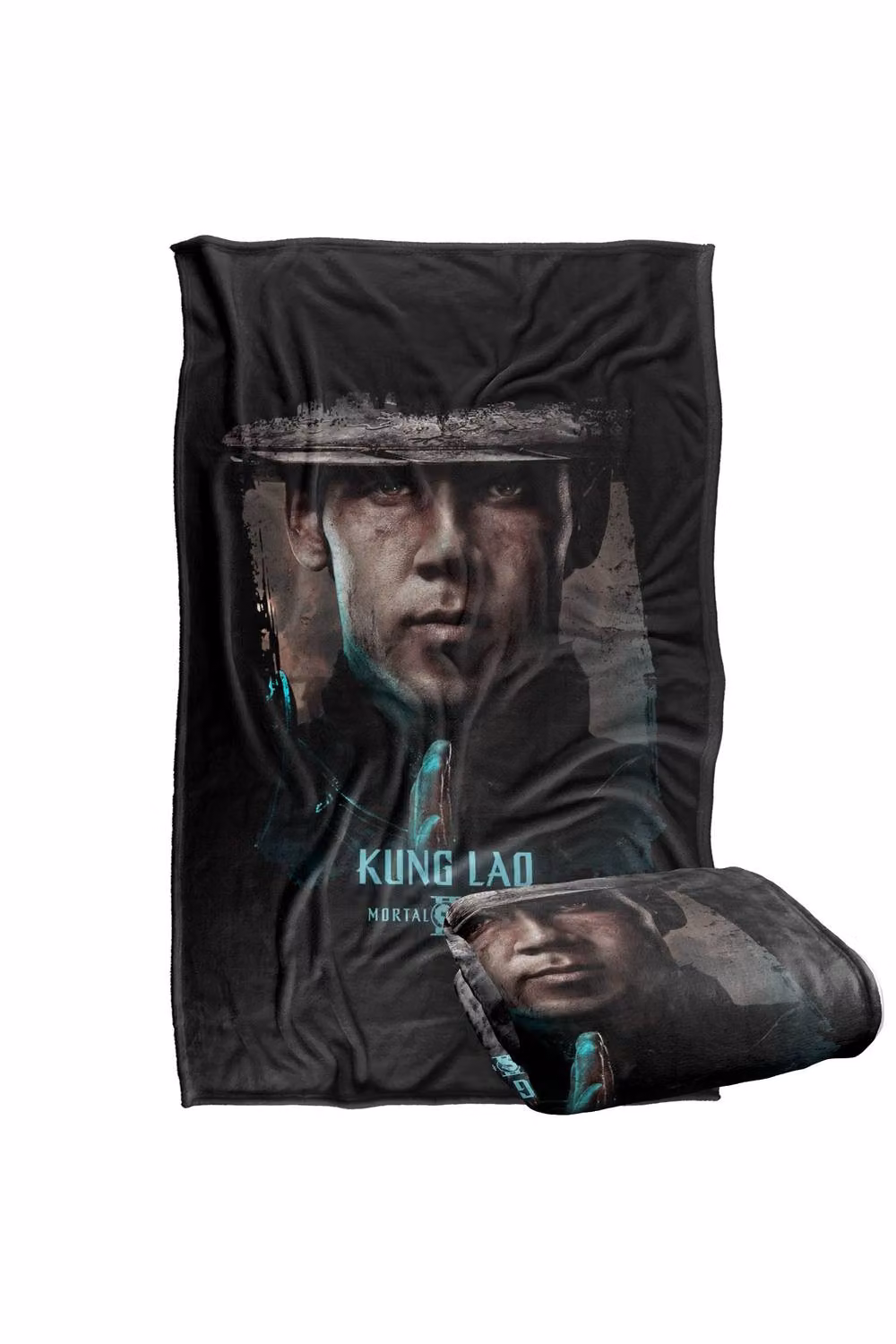 Warner Bros. Mortal Kombat 2 Kung Lao Portrait Extra Large Super Soft Polyester Throw Blanket in Black and Multicolour – 2