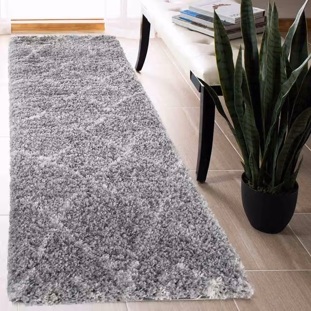 Desire Rugs Moroccan Berber Shaggy Runner, Grey, W: 60 cm, L: 220 cm