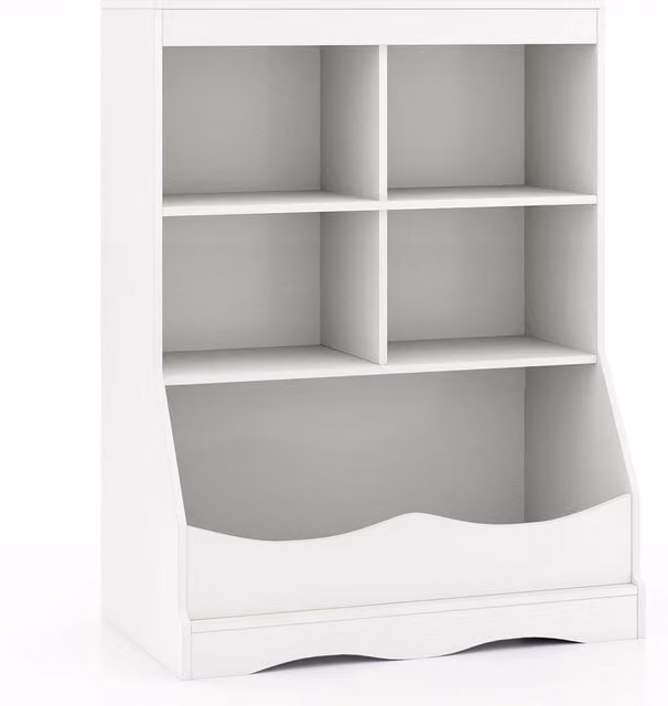 COSTWAY Kids Display Bookcase Toy Organiser in White MDF