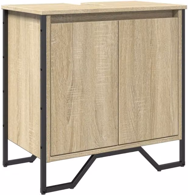 Berkfield Home Wall Mounted Bathroom Sink Cabinet in Sonoma Oak, W/D/H: 60 x 35 x 60 cm – 1