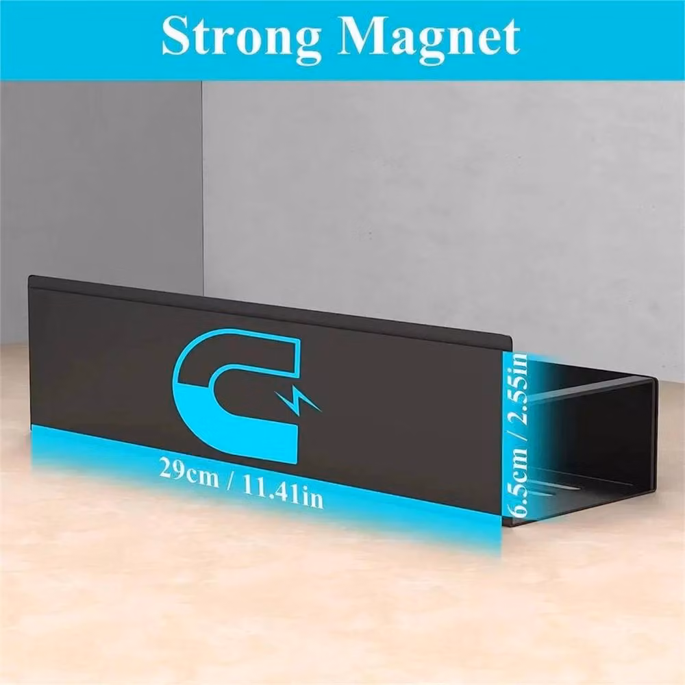Nordara 4 Pack Black Metal Magnetic Storage Racks for Kitchen and Refrigerator – 2