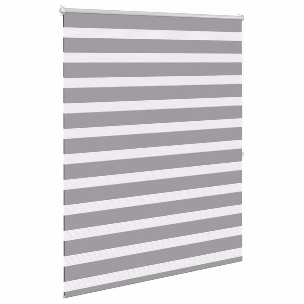 Berkfield Home Zebra Day and Night Blind in Grey and White, W: 140 cm, H: 175 cm – 2
