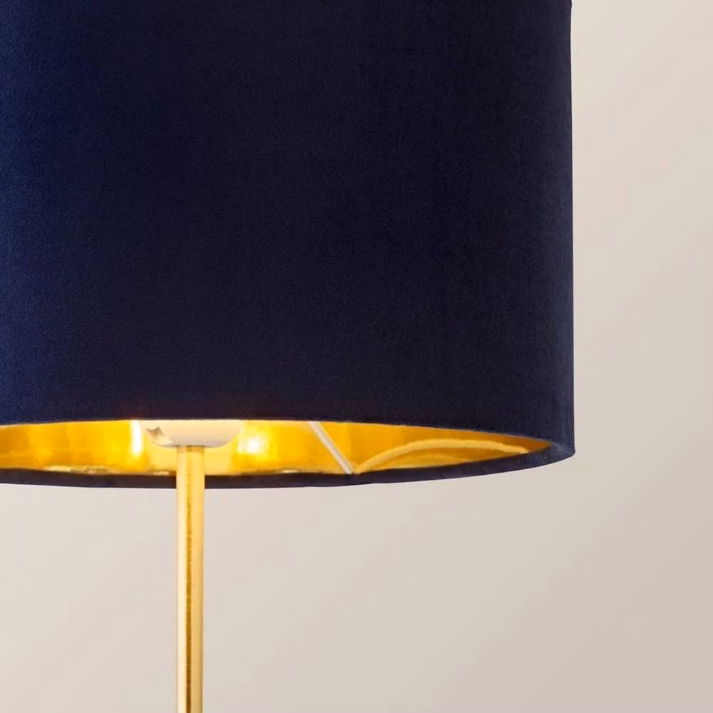 FORGEVIO Classic Metal Table Lamp in Navy Blue and Gold with Bulb Included – 2
