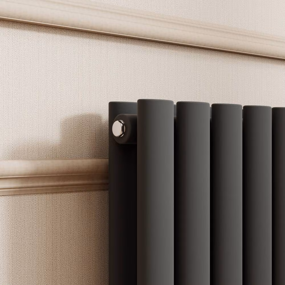 Banyetti Orva Anthracite Vertical Double Oval Column Radiator, H: 180 cm, W: 23.6 cm – 2