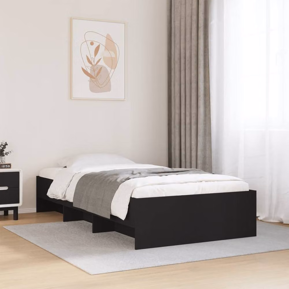 Berkfield Home Durable Engineered Wood Bed Frame in Black, W/D/H: 90 x 200 cm – 2