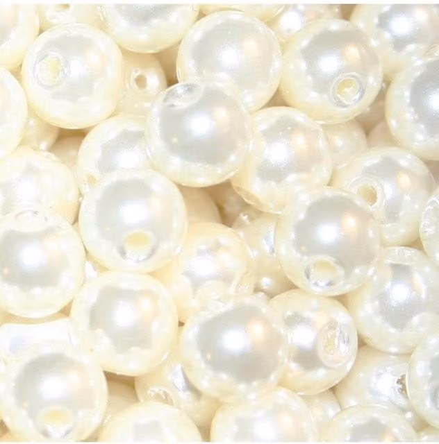 KDMD 8mm White Round Plastic Pearl Beads for Hanging Ornaments and Pendants